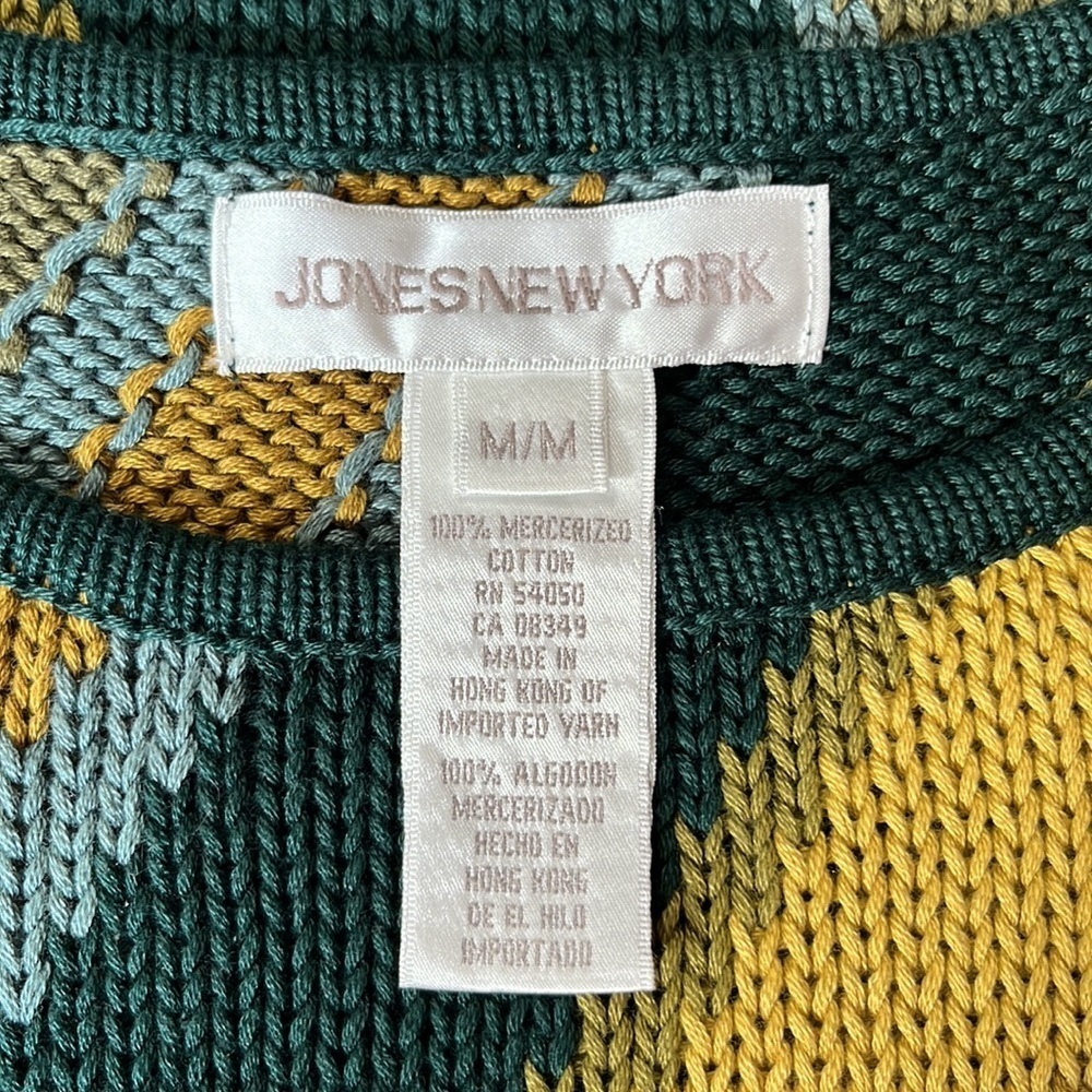 Vintage Sweater Vest in Multicolored Diagonal Stripes Size Medium - Picture 5 of 6